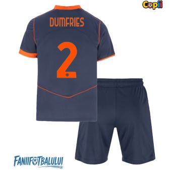Inter Milan Denzel Dumfries #2 Echipament de Fotbal Replică 2025-26 Copii Treilea (+ Șorturi)